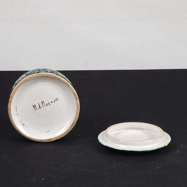 Ceramic Box with Geometric Decorations by M. A. Mercuri For Sale - Image 9 of 10