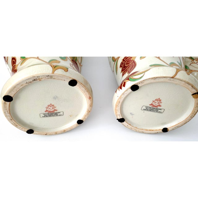 Ceramic Large 20" Ginger Jar Pair For Sale - Image 7 of 11