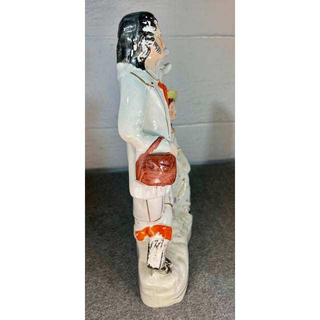 White Antique Staffordshire Figure 30 Miles to London For Sale - Image 8 of 10