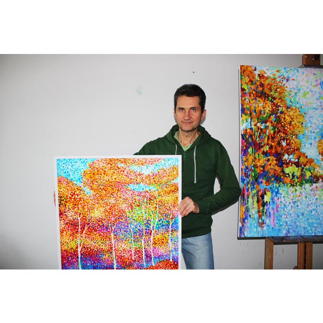 Artist Andrei Sitsko "Trees by the Water Iv" Modern Original Painting For Sale - Image 12 of 13