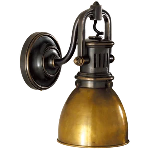 Chapman & Myers for Visual Comfort Signature Yoke Suspended Sconce in Bronze with Hand-Rubbed Antique Brass Shade