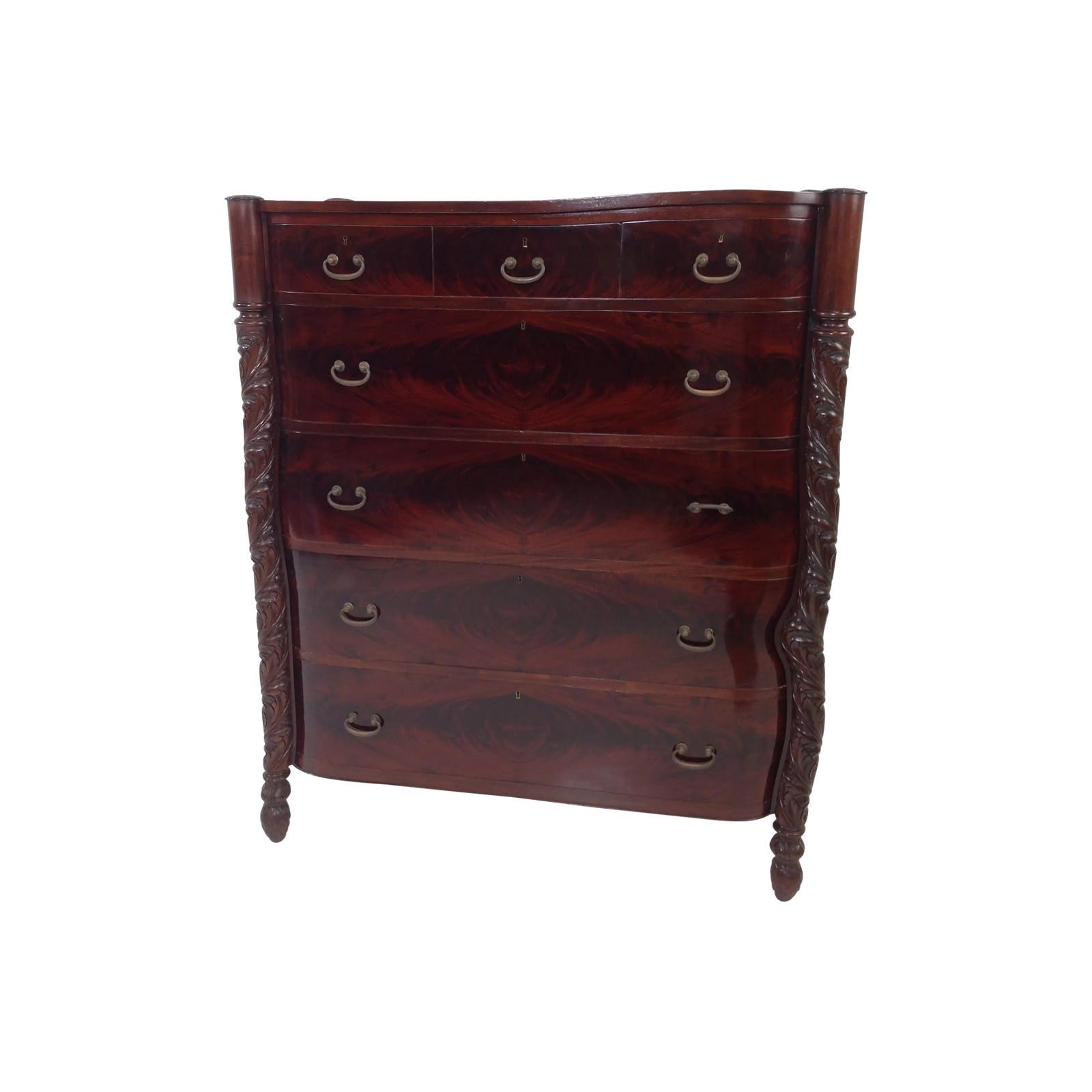 Empire Mahogany Carved Highboy Dresser Chairish