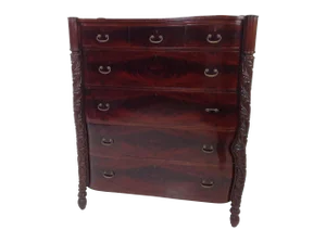 Empire Mahogany Carved Highboy Dresser
