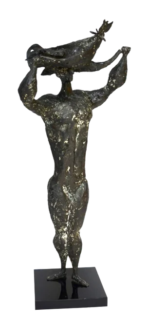 Luciano Minguzzi Bronze 'Uomo Con Gallo' 1950s