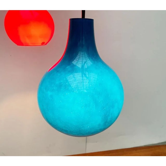 Metal Mid-Century German Ah Glass Pendant Lamp from Peill & Putzler, Set of 2 For Sale - Image 7 of 18