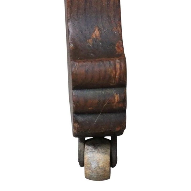 Antique Rj Horner Attr. Chip Carved Oak Table With Casters C1920 For Sale - Image 9 of 11