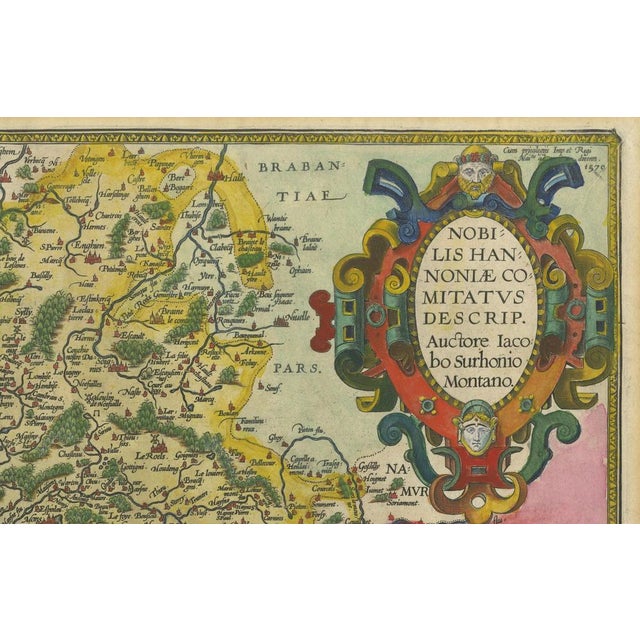 Hand-Colored French-Belgian Border Map, 1590 For Sale - Image 6 of 10