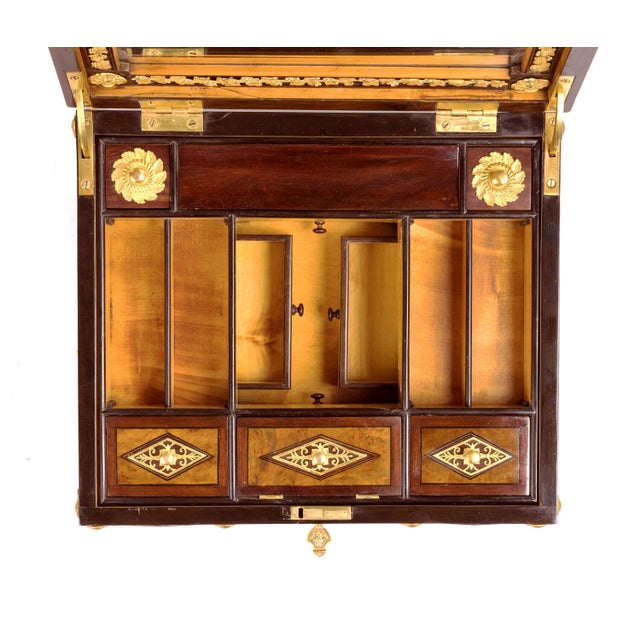 Brown Austrian Empire Sewing and Writing Box attributed to Franz D. Detler, Vienna, 1805-1820 For Sale - Image 8 of 10