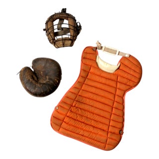 Vintage Baseball Catchers Gear Collection C. 1930s-1950s For Sale