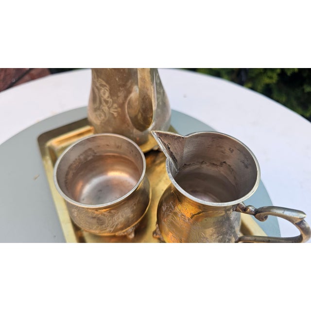 Antique Brass Tea Service from EPNS, 1890s, Set of 4 For Sale - Image 5 of 12