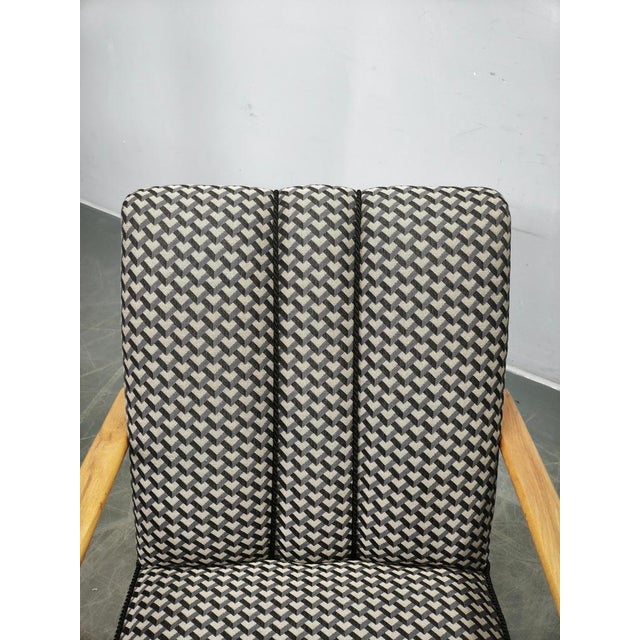 Brown Art Deco Armchair by Jindrich Halabala, Former Czechoslovakia, 1940s For Sale - Image 8 of 12