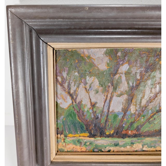 Traditional Early 20th Century Canadian Impressionist Fauvist Oil Painting of Trees For Sale - Image 3 of 11