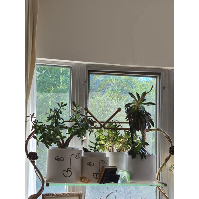 Mid Century European Gold Metal and Glass Etagere/Shelves/Plant Stand For Sale - Image 12 of 12