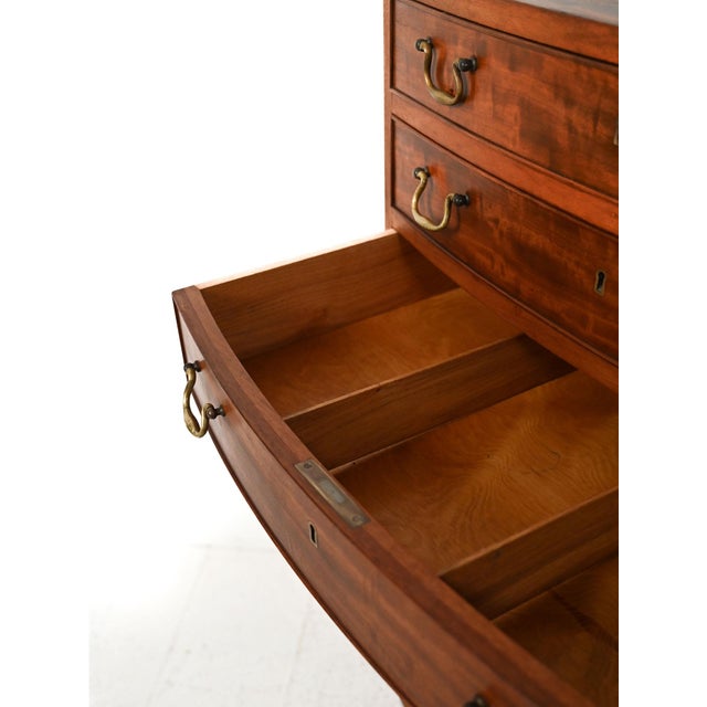 Wood Scandinavian Mahogany Chest of Drawers with Brass Handles, 1940s For Sale - Image 7 of 11