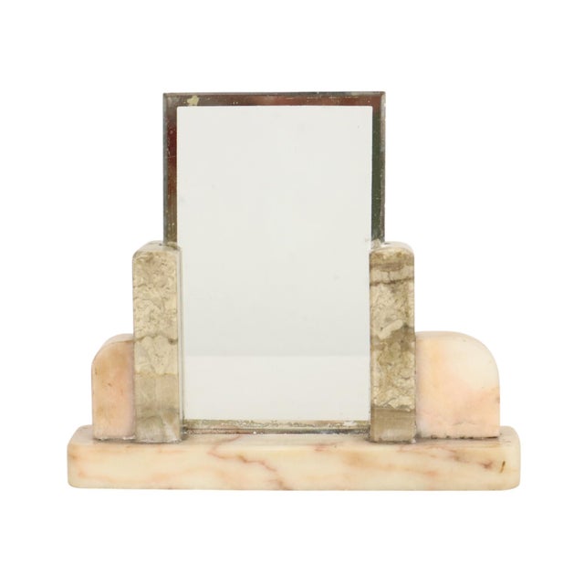 Small Art Deco Photo Frame in Marble, Glass and Mirrored Border, 1930s For Sale - Image 3 of 15