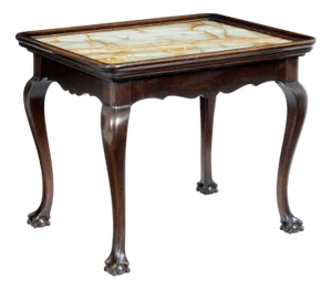 19th Century Oak Chippendale Onyx Top Table