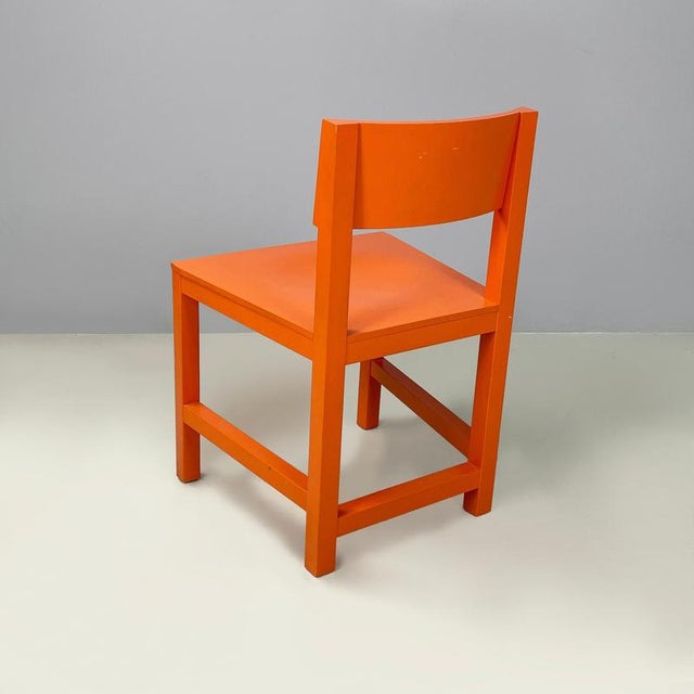 Set of Modern Orange Lacquered Wooden Chairs attributed to Moooi, Netherlands, 2000s For Sale - Image 4 of 18