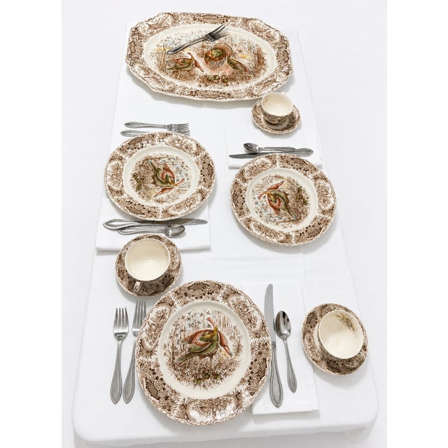 Vintage Johnson Brothers Woodland Wild Turkeys Windsor Ware Dinnerware Set, 20 Pieces, England For Sale In Philadelphia - Image 6 of 6