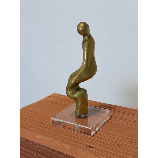Brazilian Modernist Figurative Sculpture on Lucite Base, 1980s For Sale - Image 9 of 11