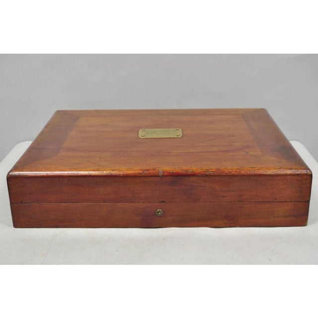 Antique S Kind & Sons Edwardian Mahogany Fitted Silverware Flatware Case Chest For Sale - Image 4 of 18