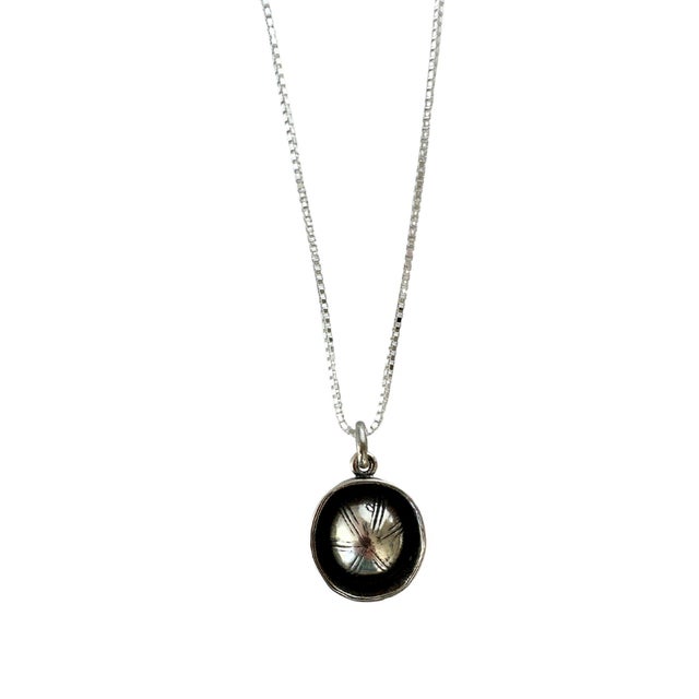 Mid 20th Century American Navy Sailor Cap Vintage Sterling Silver Charm on New 18 Inch Sterling Silver Chain Necklace For Sale - Image 4 of 4