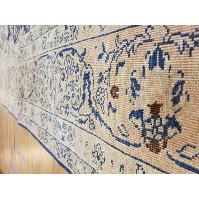 Antique Tabriz Carpet, Handmade Persian Rug in Floral Gold, Blue and Taupe For Sale - Image 13 of 17
