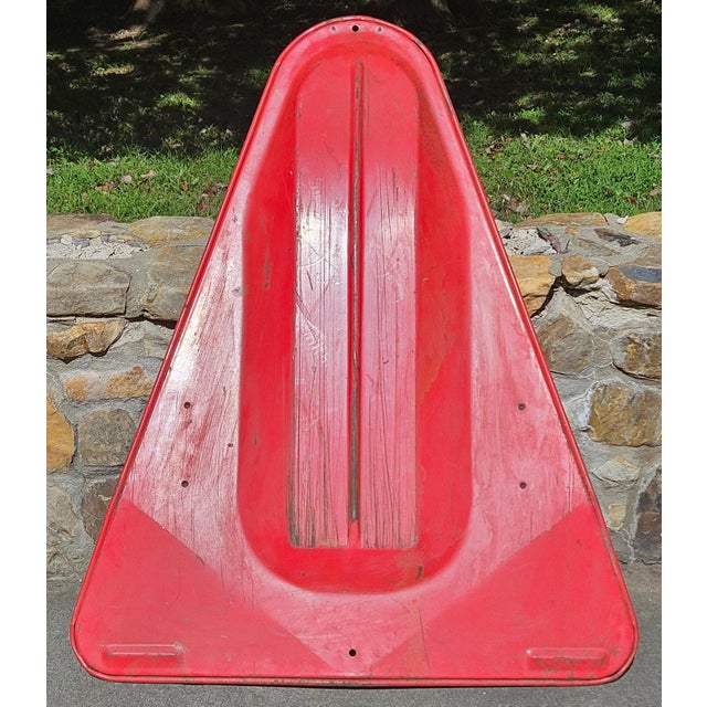 Metal Vintage Blazon Red Sno-Wing Metal Sled For Sale - Image 7 of 11