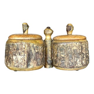 Vintage Boho Primitive Condiment Tray For Sale