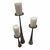 A complete graduated set of three Studio A Home Beacon candleholders by Global Views, crafted from substantial cast iron...