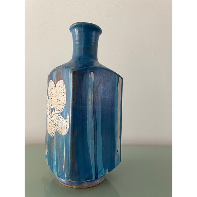 Cabin Vintage Pacific Stoneware Pottery Vase 1960's Signed Hand Painted Portland For Sale - Image 3 of 7