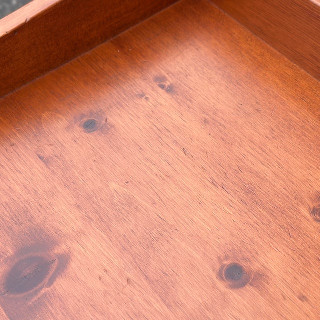 Brown Vintage Solid Pine Rustic Style Writing Desk With Single Drawer and Gallery on Tapered Legs For Sale - Image 8 of 12