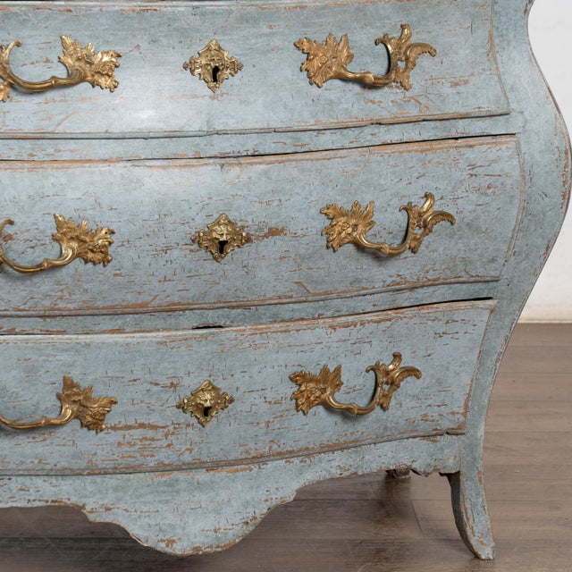 Late 18th Century Blue Swedish Bombay Chest of Three Drawers For Sale - Image 11 of 16