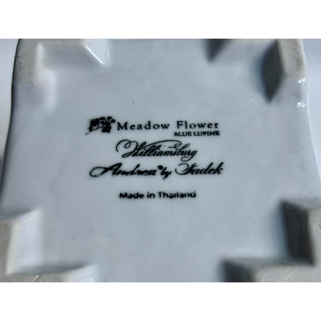 Vintage Andrea for Sadek "Blue Lupine" Porcelain Flower Brick For Sale - Image 16 of 17