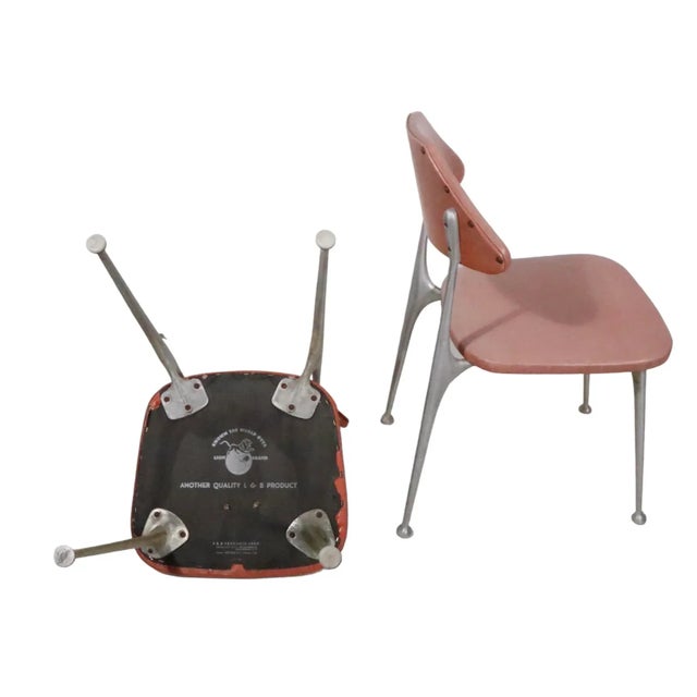 Pr. Mid Century Dining Side Chairs by L. B. Lion Brand After Shaw Walker C 1950/1970’s For Sale - Image 11 of 12