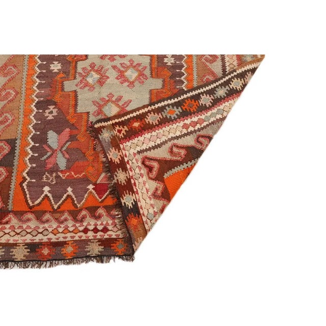 Mid 20th Century Mid 20th Century Vintage Turkish Kars Kilim Rug For Sale - Image 5 of 7