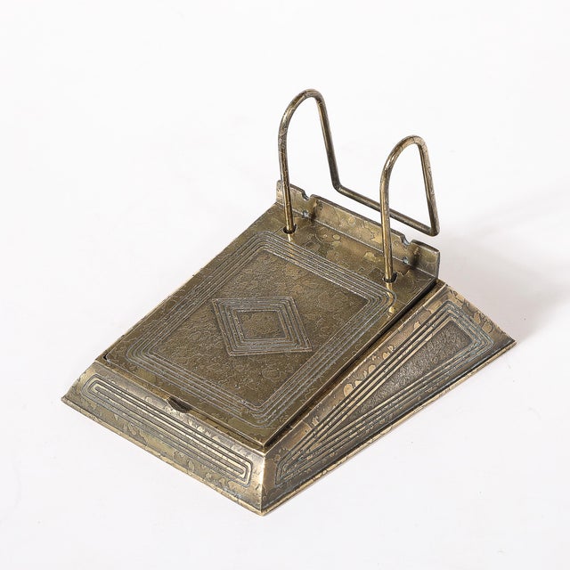 1910s Bronze Doré Calendar Holder in the Graduate Pattern Signed Tiffany & Co. For Sale - Image 5 of 12