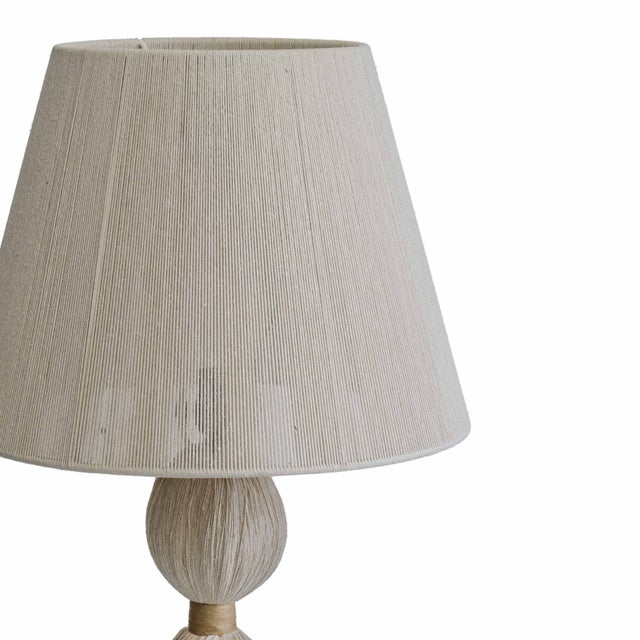 2020s Samba White Cotton Tassel String Table Lamp For Sale - Image 5 of 7