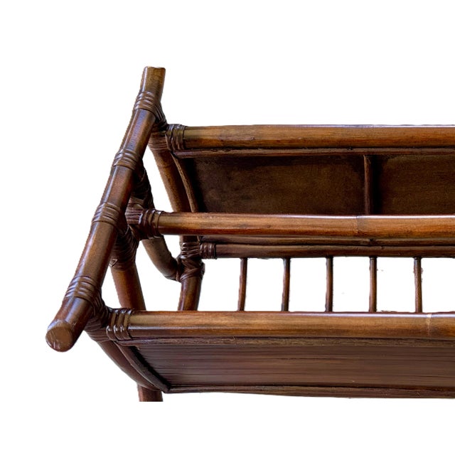 Vintage Bamboo Magazine Rack For Sale - Image 9 of 10