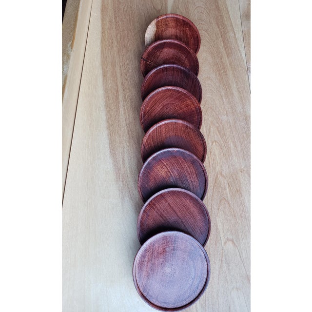 Mid-Century Danish Teak Coaster Set – Minimalist Modern Barware For Sale - Image 4 of 6