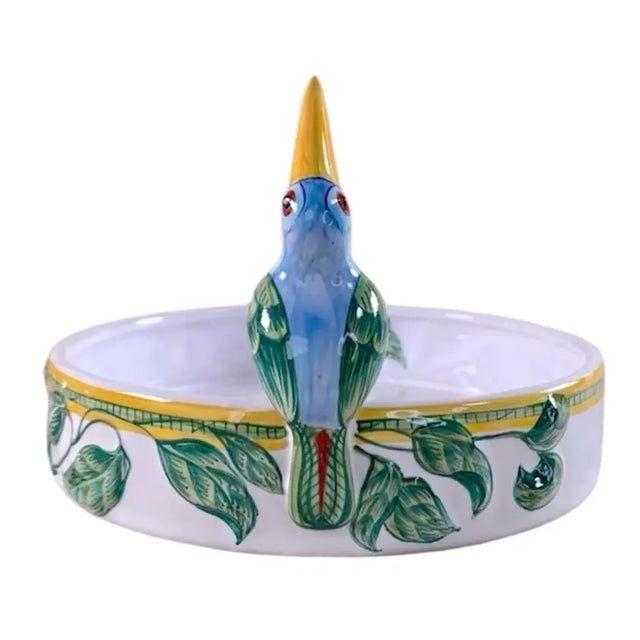 Vintage Hermes Moustiers vide poche/catchall or wine coaster. Glazed Terracotta. Made in France.