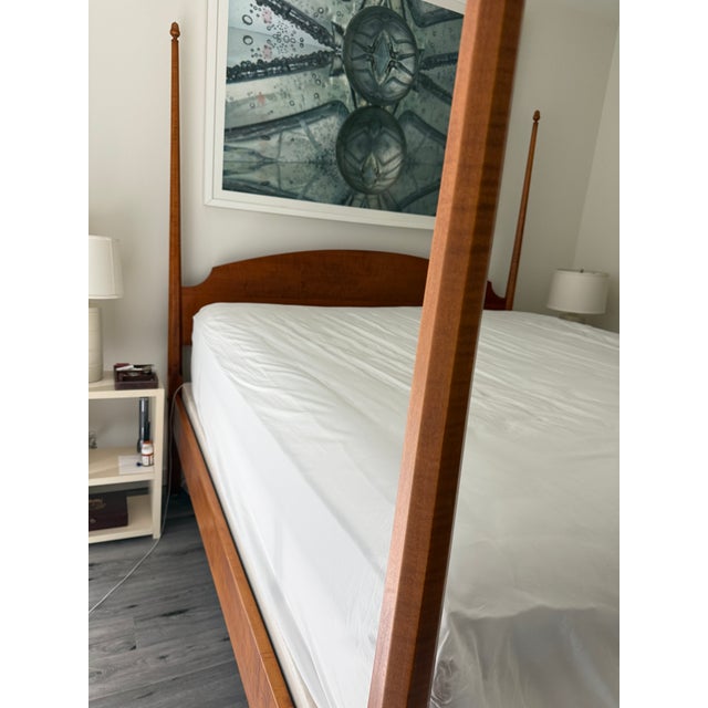 2000 - 2009 Custom Tiger Maple Mid-Century Modern Bed Frame For Sale - Image 5 of 8