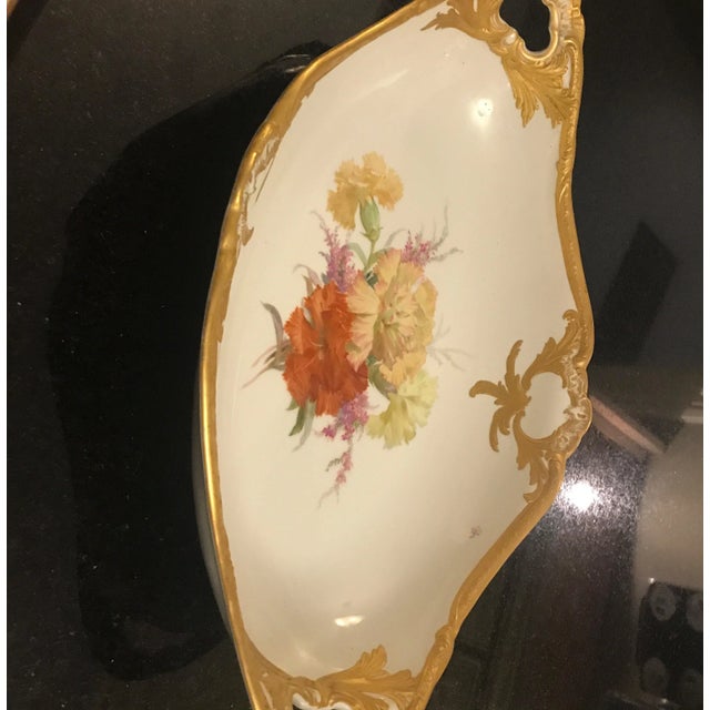 KPM Porcelain Vintage Kpm Hand Painted Porcelain and Gilt Bowl For Sale - Image 4 of 10
