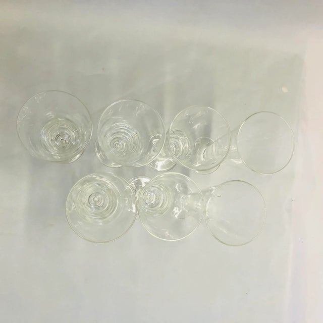 Midcentury Clear Etched Ocean Cattails Pilsner Beer Glasses S/7 For Sale - Image 4 of 5