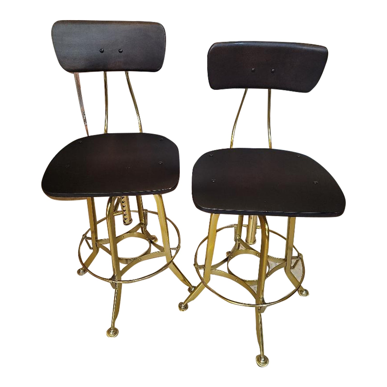 Restoration Hardware Vintage Toledo Wood Counter Stools, Set of 2