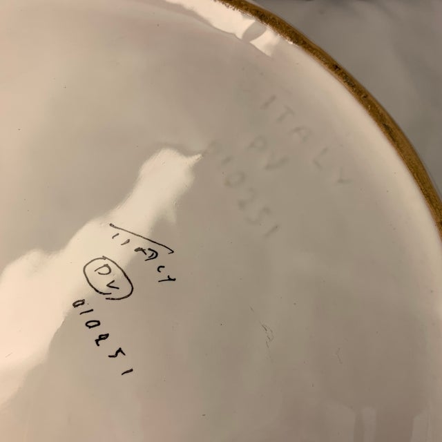 Vintage Mid-Century Italian Ceramic Crown Centerpiece Bowl - Glossy White - Attributed to Bitossi For Sale - Image 10 of 10