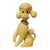 Vintage Mid Century Modern Ceramic Dog Poodle Mint MCM Kitsch 1950s Yellow Gold For Sale