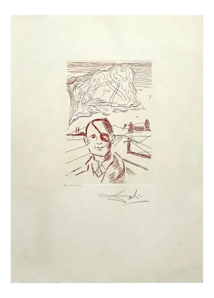 Salvador Dali, Moshe Dayan, Hand Signed Etching, 1968