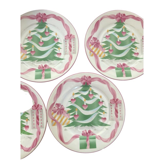 Ceramic Vintage "Home for Christmas" Pink Holiday Dish Set - A Set of 25 For Sale - Image 7 of 12
