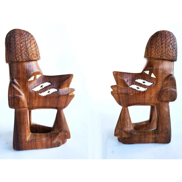 Mid-Century Modern 1960s Hand Carved Teak Canoe Ornament Figurine For Sale - Image 3 of 10