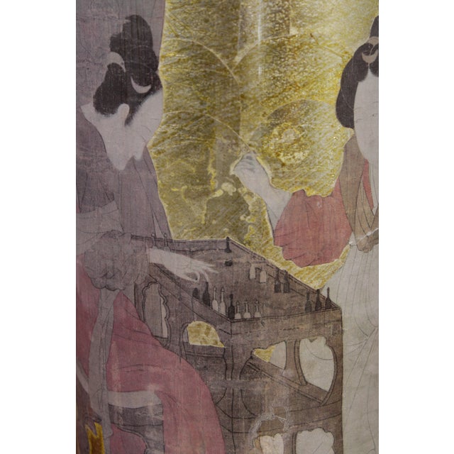 1980s Chinese Eglomise Glass Canister Lamps - a Pair For Sale - Image 17 of 17